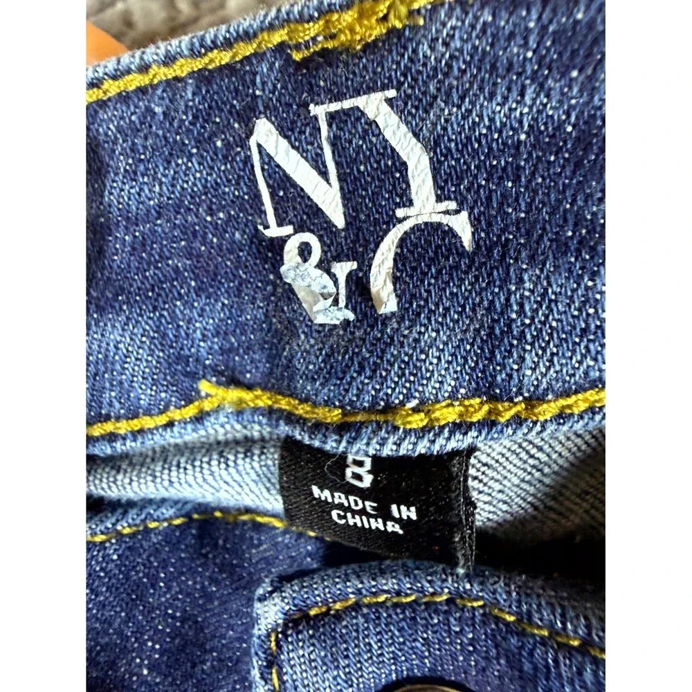 NY&C Curvy High Rise Skinny Jeans Women 8 Blue Denim Cotton Dark Wash Streetwear
